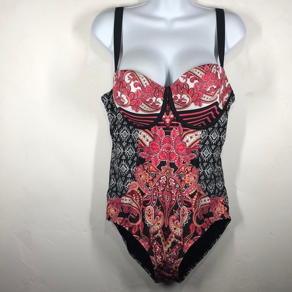 Swimsuits For All Other - NWT Swimsuits for All pink paisley b&w onepiece 12